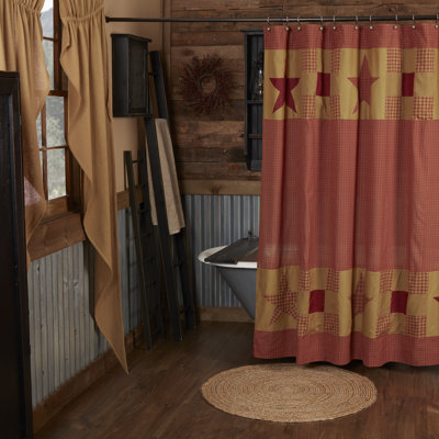 Ninepatch Star Cotton Shower Curtain