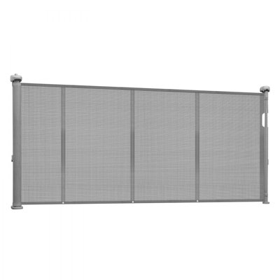 Retractable Baby Gate, 34 inch Tall, Extends up to 110 inch Wide, Retractable Gate for Kids or Pets, Mesh Material, Easy to Install for Indoor Stairs, Doorways, Hallways, Playrooms, Grey