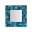  Cadre photo mosaïque 5 x 5 pouces - Cadre mural carré et de table, parfait pour la décoration intérieure, le salon et le cadeau de pendaison de crémaillère - Argent turquoise