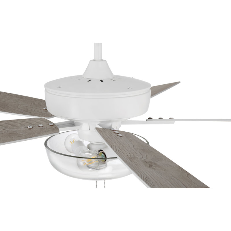 Antoine 60'' Ceiling Fan with Light Kit, White/Beige
