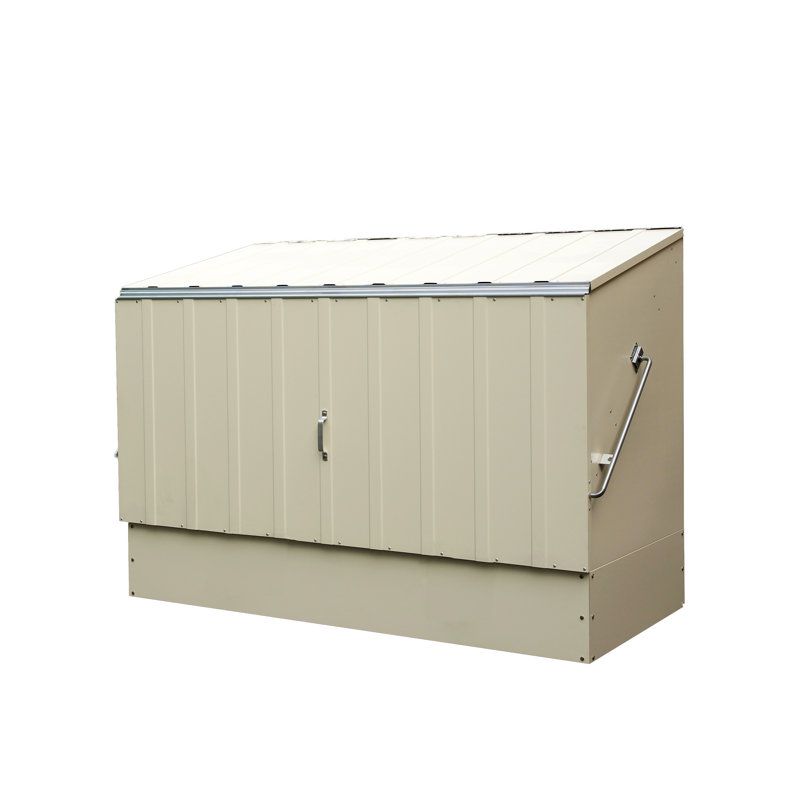 6.4 ft. W x 3 ft. D Metal Horizontal Bike Shed, Cream