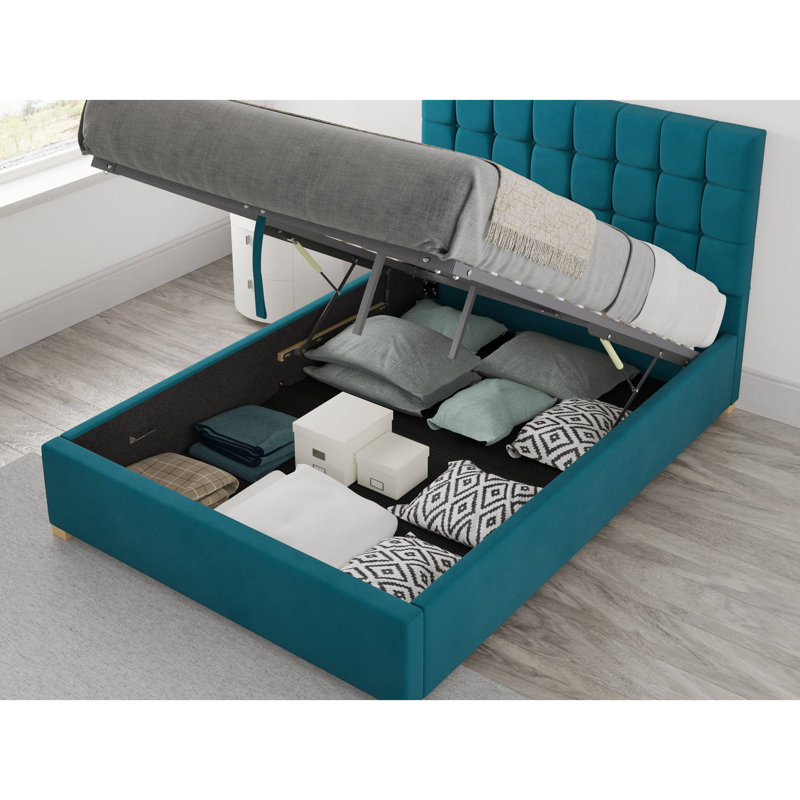 Chevalier Upholstered Ottoman Storage Bed, Super King (6'), Teal