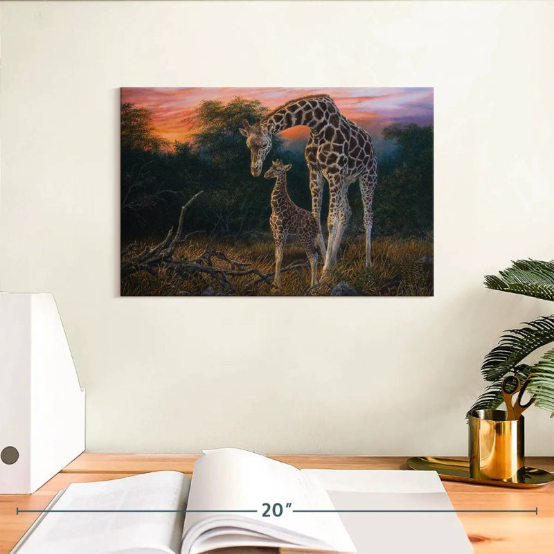 Girafe «A Mothers Love», H 8 po x l 12 po