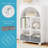 Arched 23 In. 4 Cubby Storage Cabinet With 2Pc Half Size Bins-110602560