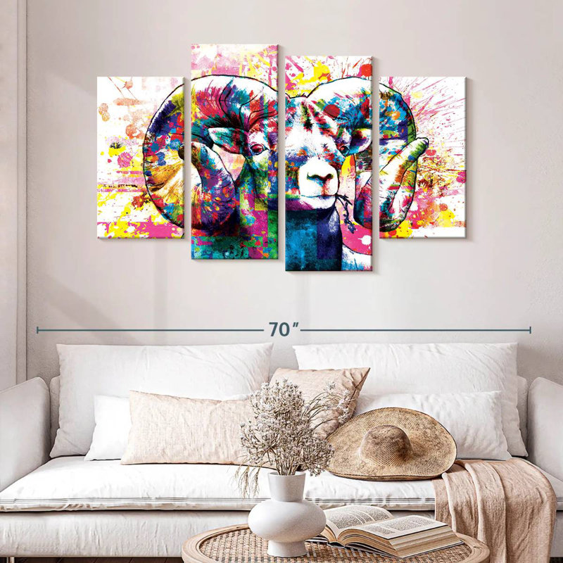 Brampt Ram Paint Splash, 32" H x 52" W