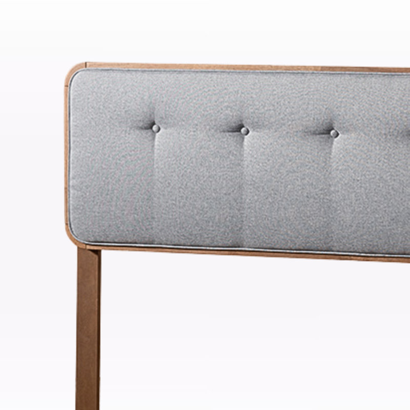 Morganville Upholstered Queen Headboard in Light Gray Finish, 58.21'' H X 62.29'' W X 1.58'' D, Light Gray, Queen