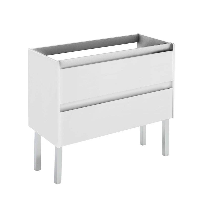 Ambra 39.3'' W Single Bathroom Vanity Base, Matte White