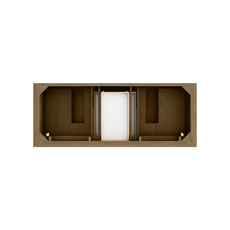 Brookfield 60'' W Double Vanity, Eternal Jasmine Pearl, Honey Oak