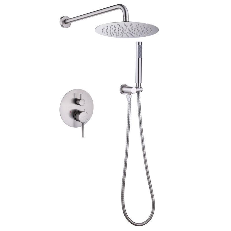 Shower Faucet with Rough-in Valve and Diverter, Brushed Nickel