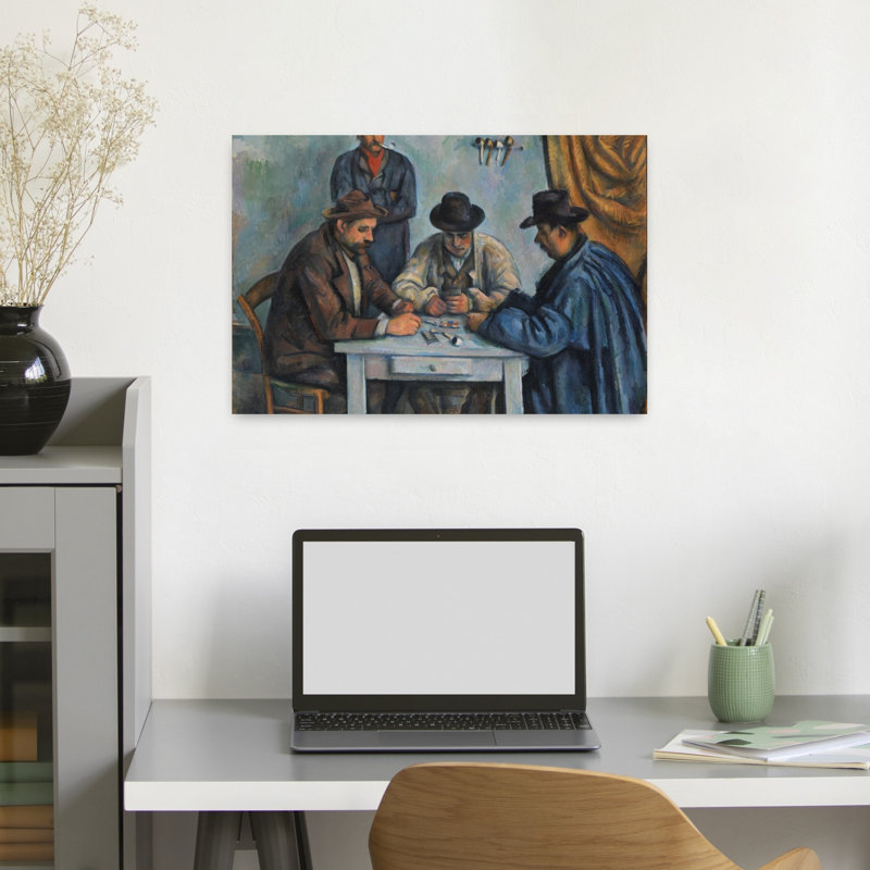 Les Joueurs de cartes, 1890-1892, estampe d'art mural contemporain abstrait impressionniste, H 16 po x l 24 po