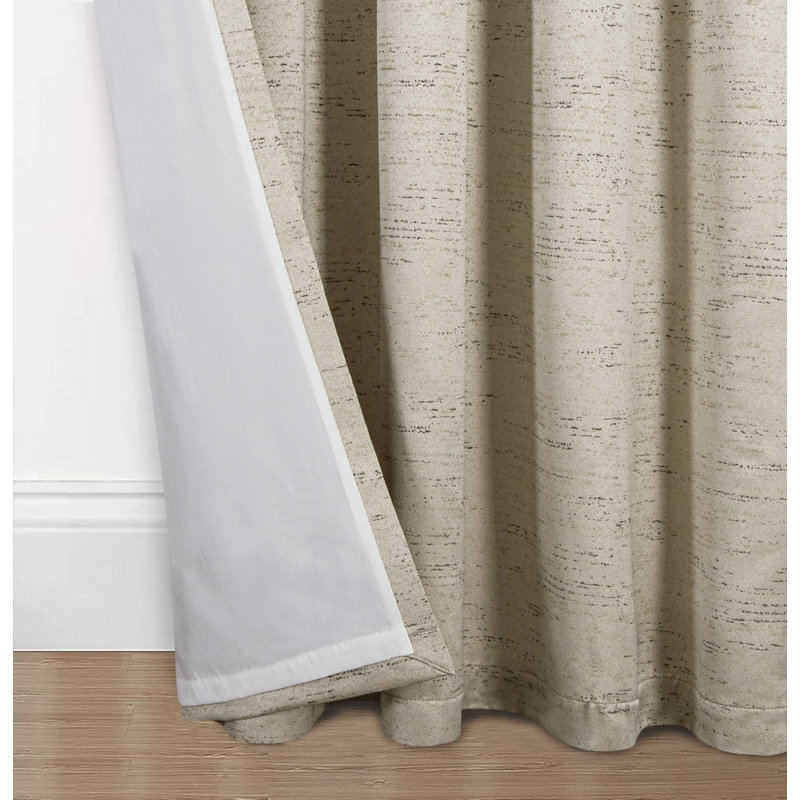 Patrizius Room Darkening Curtain Pair, Natural,  114cm Width x 137cm Drop
