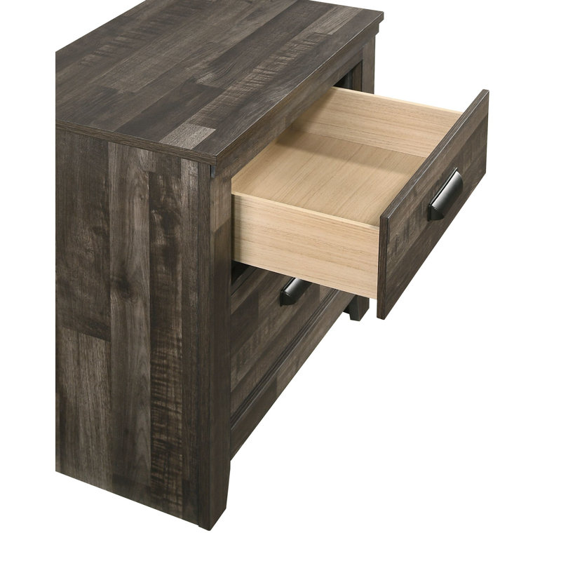 Ensemble de chambre à coucher avec lit plateforme Eschol 4-1, Brun, Grand