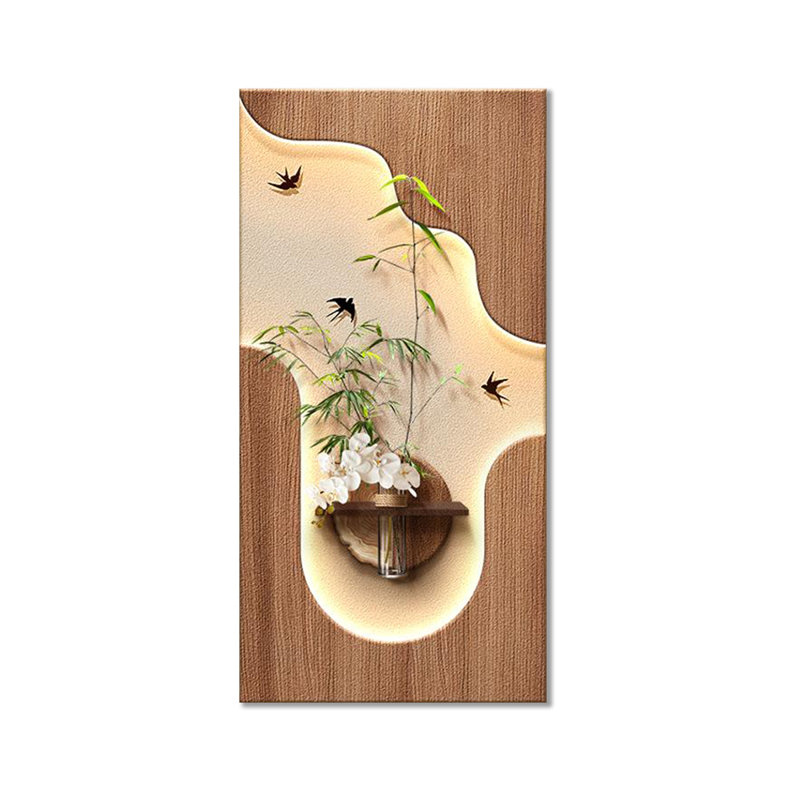Art mural brun en grès, H 31,5 po x l 15,75 po