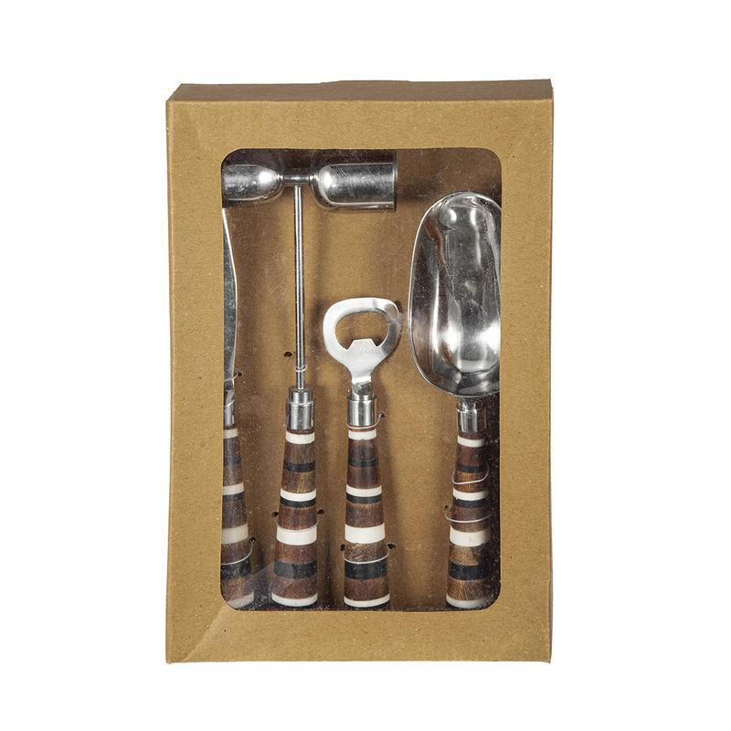 Ensemble complet de couverts 4 pièces en acier inoxydable dans une boîte de présentation - Maison et cuisine