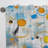 Teal White and Gold Abstract Combat IV - Modern Velvet Curtain - Room Darkening - 1 Panel-465537209