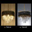 Lustre moderne en cristal noir K9 de 16 po de hauteur, réglable en hauteur