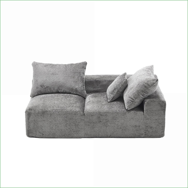 Canapés-lits: chenille pour 2 personnes, sans assemblage, petit espace | Gris | Chenille
