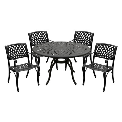 Dimonetta Round 4 - Person 48" Long Aluminum Dining Set by Charlton Home