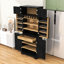Armoire de cuisine moderne avec tiroir caché, tablettes réglables, support à vin et conception anti-basculement-1904246861