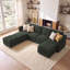 Canapé-lit modulaire en U avec siège de rangement vert-1995011898