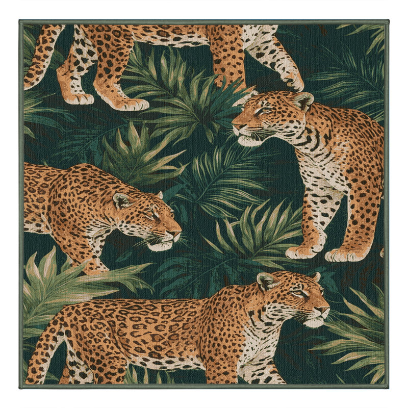  Tapis lavable Jaguars Big Cats, Carré 7 pi