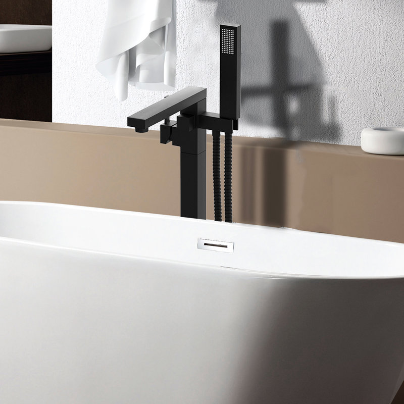 Freestanding Bathtub Faucet With Portable Shower Head And Convenient Hand Shower, Stylish