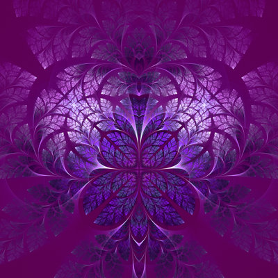 Rollingdam Fabulous Purple Fractal - Wrapped Canvas Print