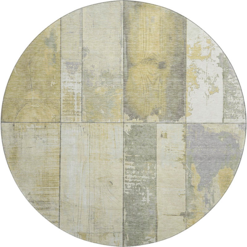 Premium Machine Washable Crestover AMF1877 Geometric Rug, Round 8'