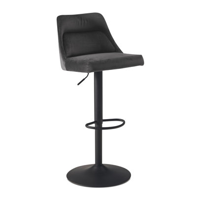 Dorrit Swivel Upholstered Velvet Adjustable Height Bar Stool