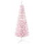 Snow Flocked Artificial Pencil Christmas Tree with Realistic Branches and Plastic Base Stand