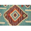 Tapis kilim bleu clair à tissage plat 5 x 7