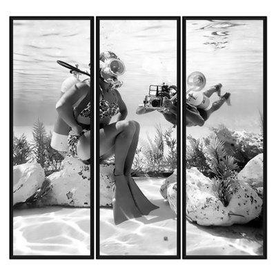 Scuba Diver Tryptic Giclee Print