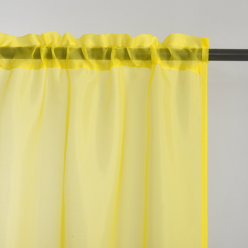 Rideau court 2 panneaux filtrant la lumière, 39"W x 18"L (Pack of 2), Lemon