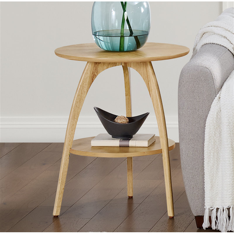 Table de bout à trois pieds avec rangement Atreu, Bambou