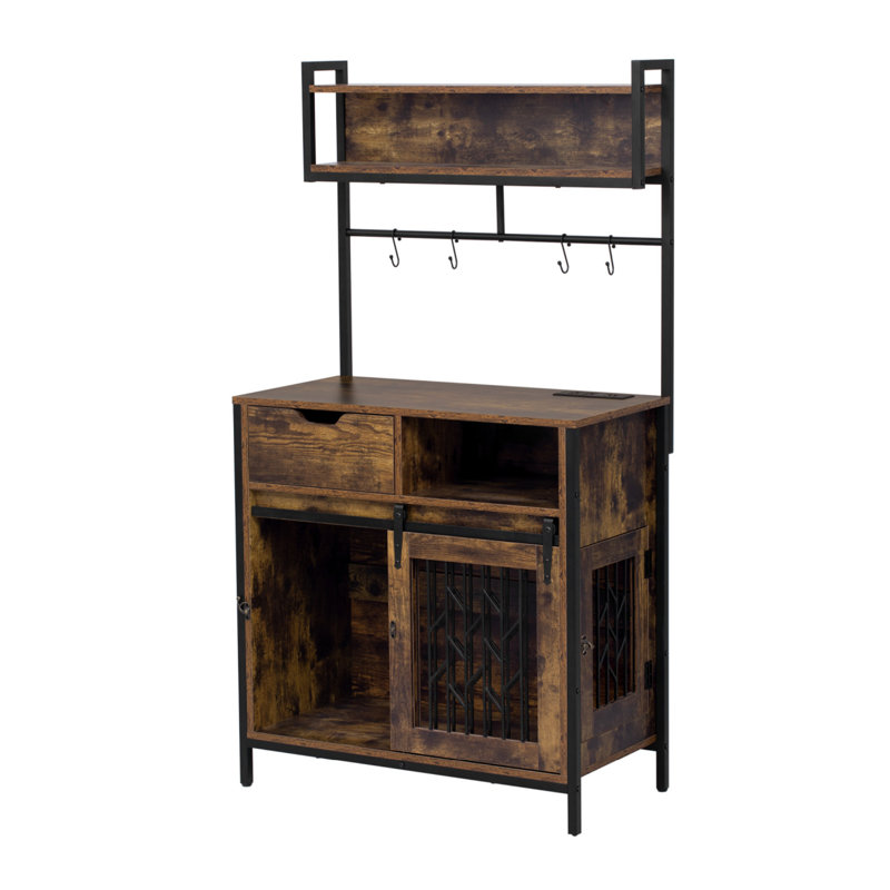 Bureau en stratifié avec cage pour chien