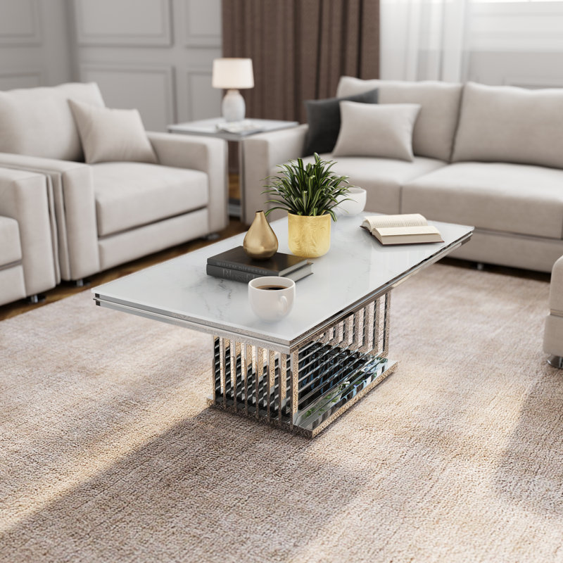 Glass Top Single Coffee Table