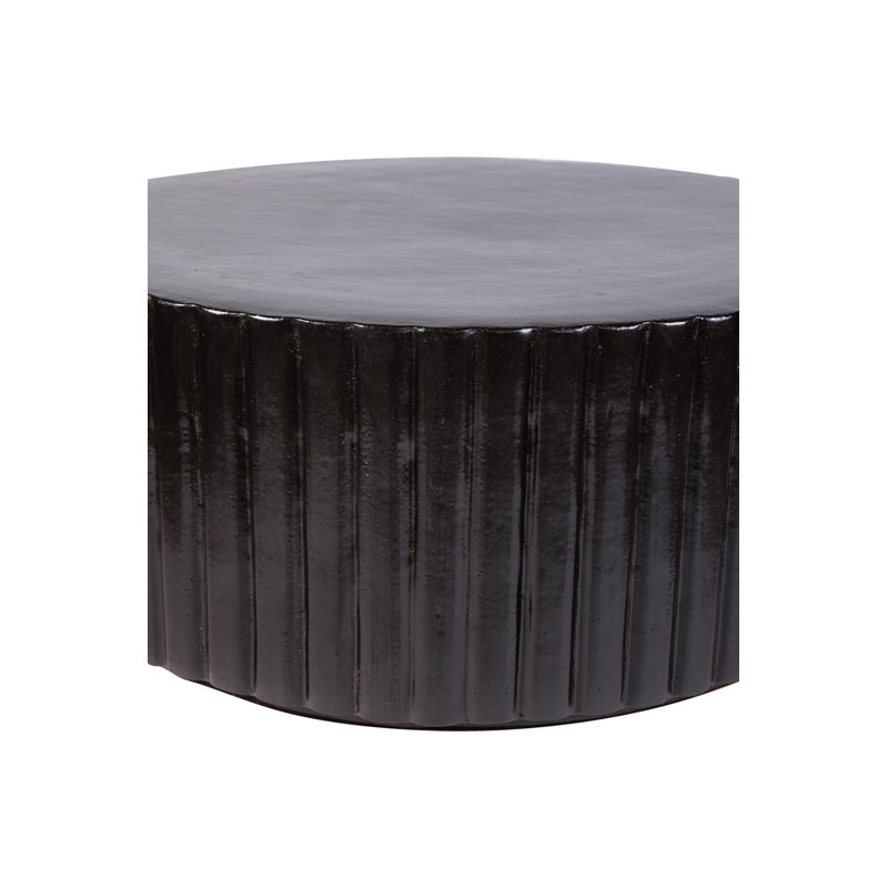 Flute Outdoor Round Side Table, Iron Semi-Gloss