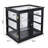 3-Tier Black Solid Wood Bread Box