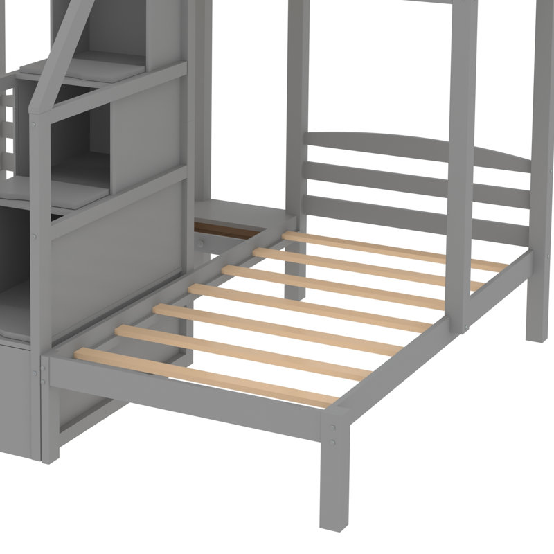 Lit superposé simple au-dessus de simple Hewart Kids, gris