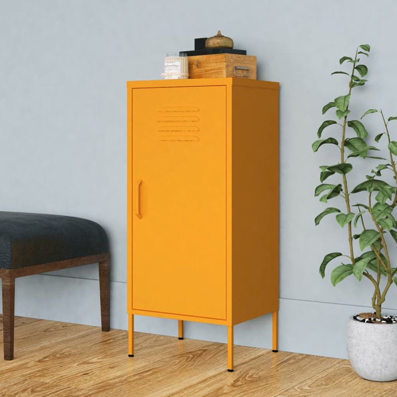 Classeur autoportant avec tablettes pour le bureau, Jaune moutarde