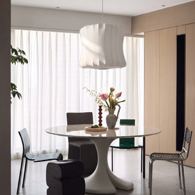 1 - Light Hourglass Fabric Pendant Light