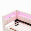 Lit plateforme tapissier pleine grandeur avec ports USB et éclairage à DEL, lit gigogne simple pour un espace de couchage supplémentaire, rose-1720110160-1770486577