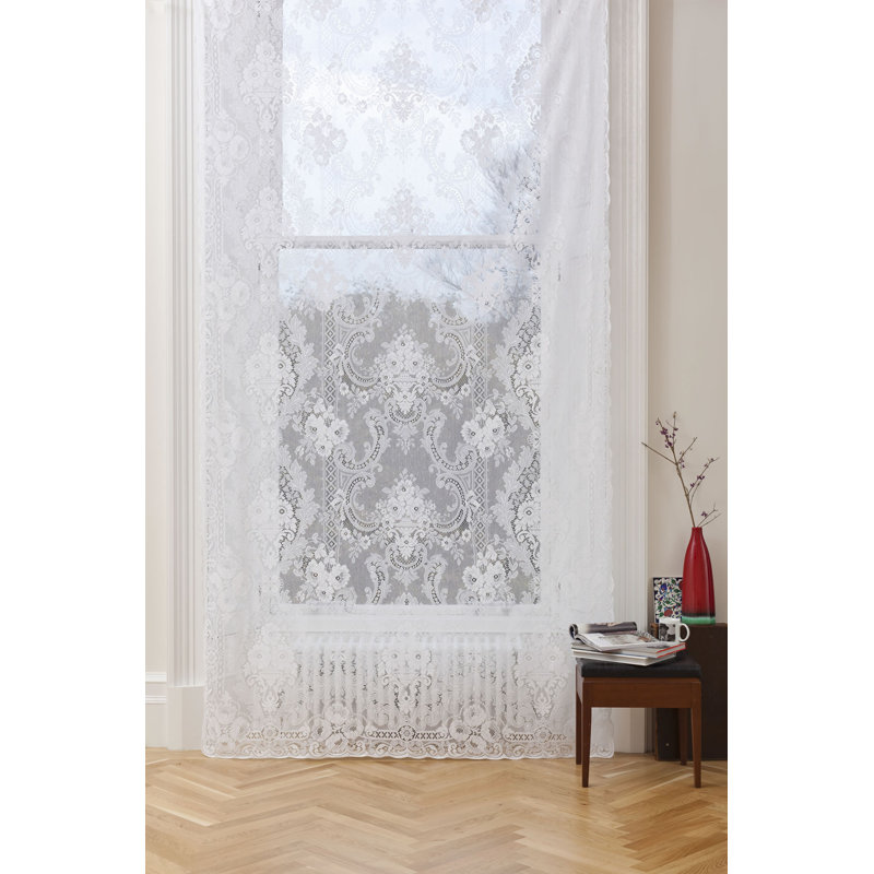 Berlinde Cotton Blend Sheer Curtain Single Panel, Ivory, 175 W x 230 D cm