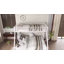 Structure de lit superposé simple TG au-dessus de grand lit, lits superposés robustes en métal avec 2 échelles pour adultes, lit simple TG très grand avec peu d'espace, pas de sommier tapissier nécessaire / réduction du bruit, blanc