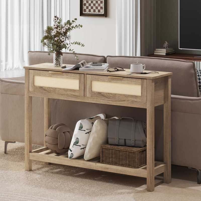 45.3'' Console Table, Natural Wood