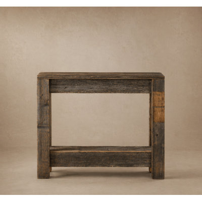26" Reclaimed Wood Accent Table | Narrow End Table | Solid Wood Side Table (Natural)