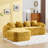 Chenille L-Shaped Sectionals Sofa With Four Pillows-1762541898