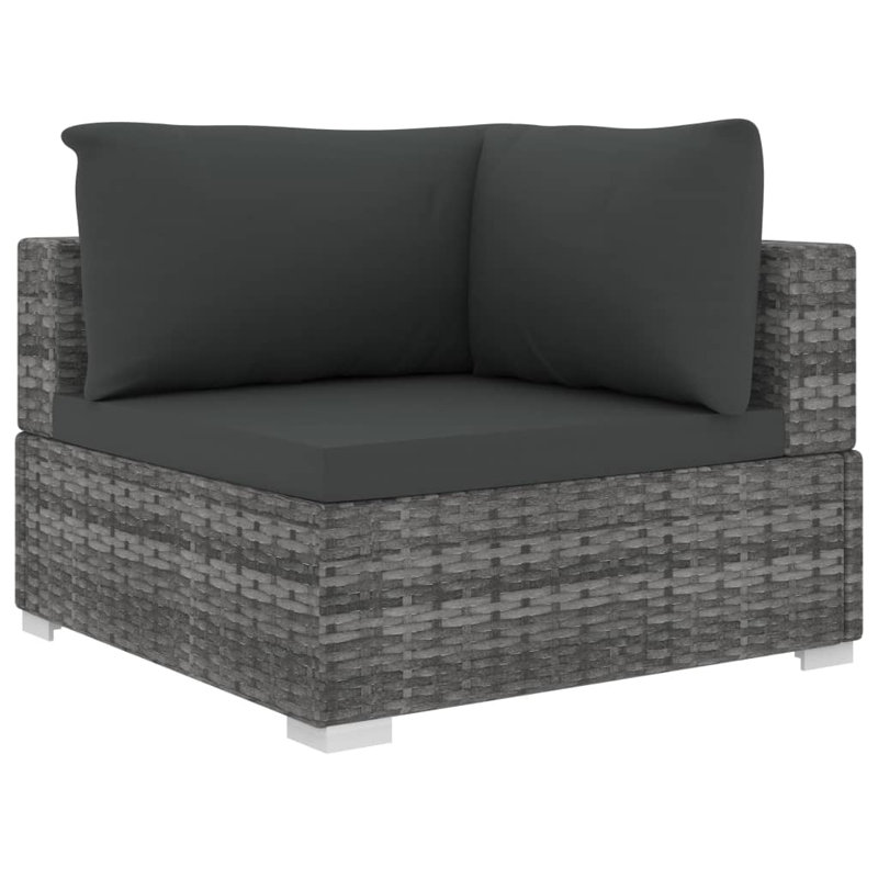 Pocatello 13 Piece Sectional with Cushions, Gray Frame/Dark Gray Cushion