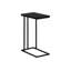 Table d'appoint, en forme de C, bout, côté, collation, stratifié noir, métal noir, contemporain, moderne