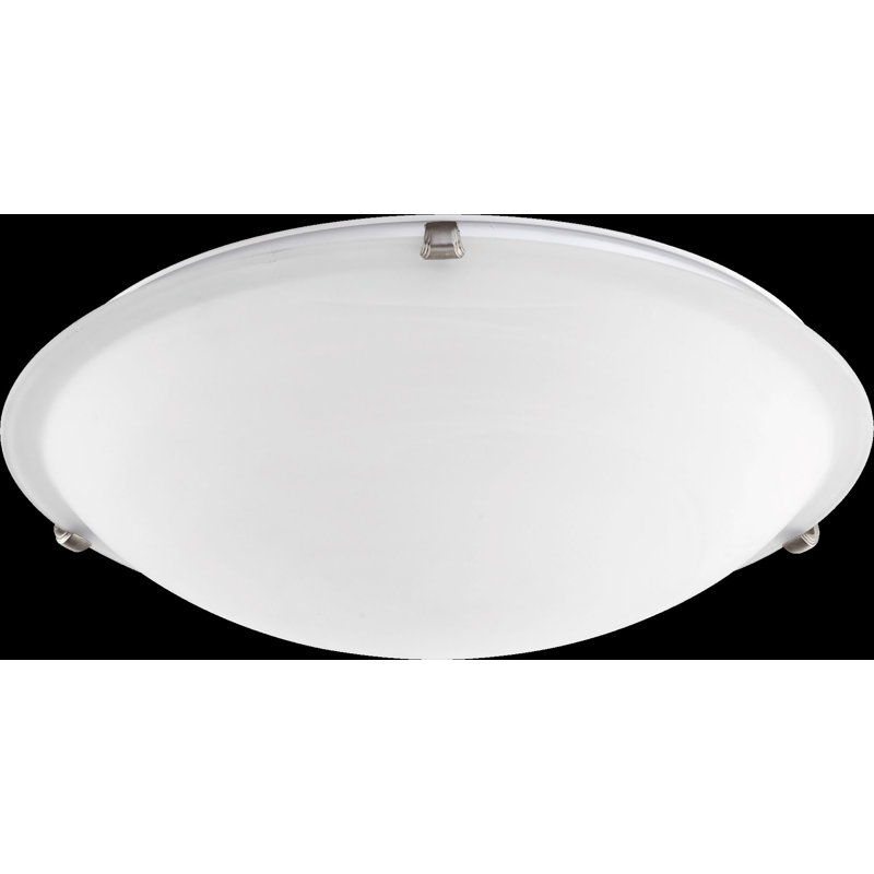 Elnora Glass Flush Mount, 3.75" H x 12" W, Satin Nickel